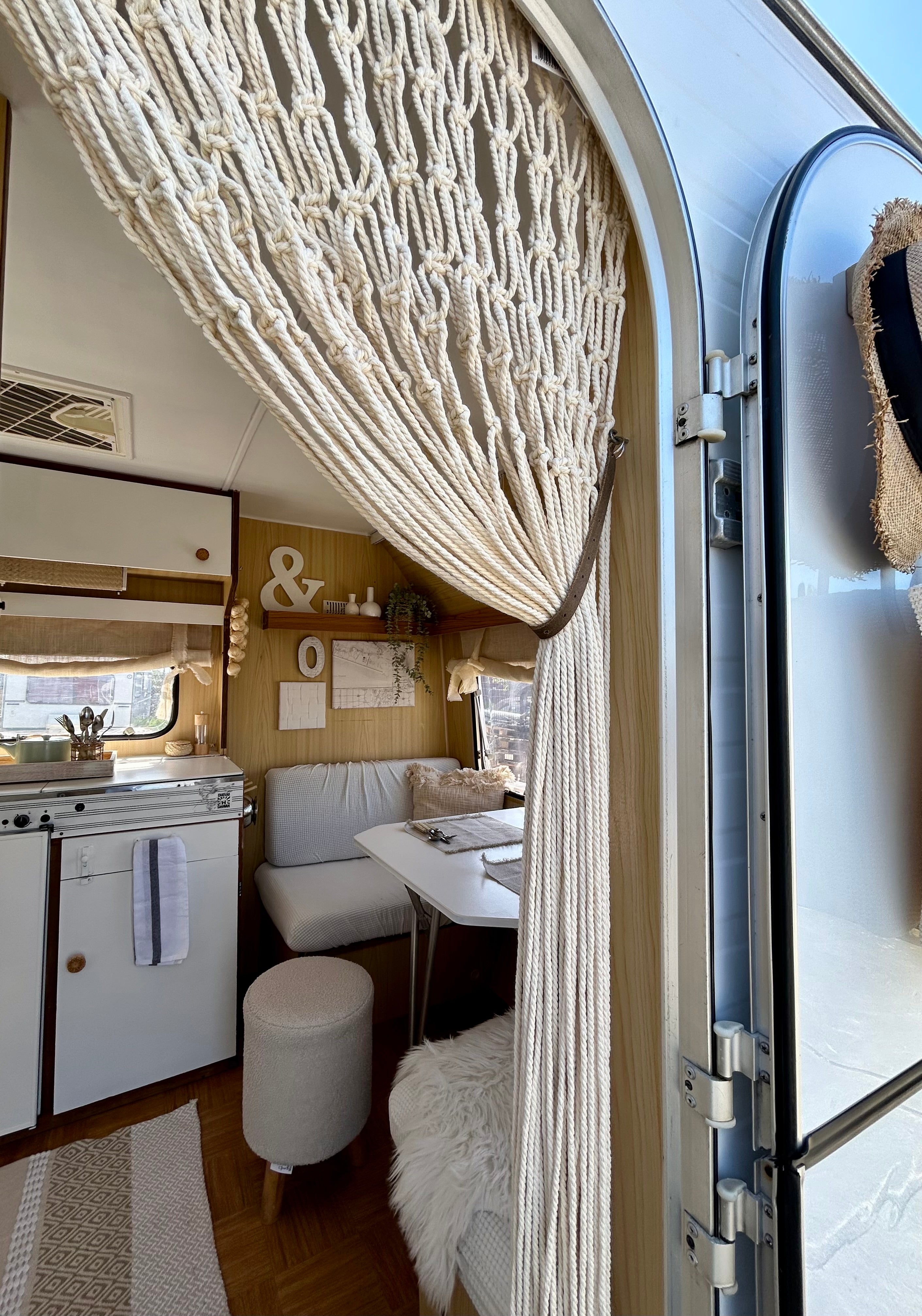 Boho-Türvorhang mit robustem Lederband