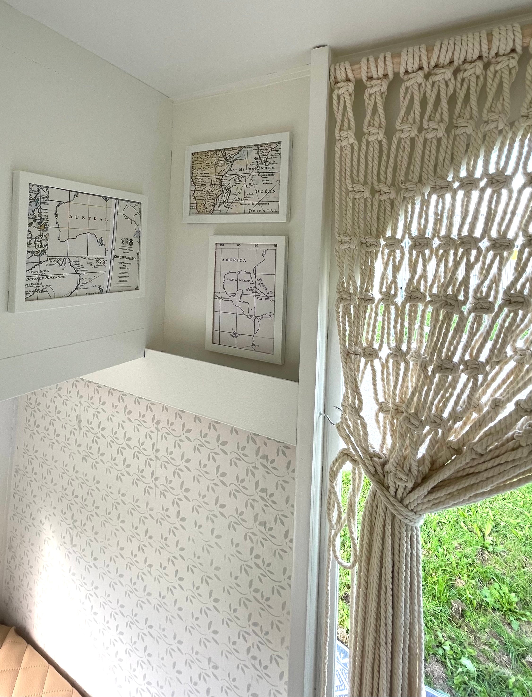 Boho-Türvorhang mit robustem Lederband