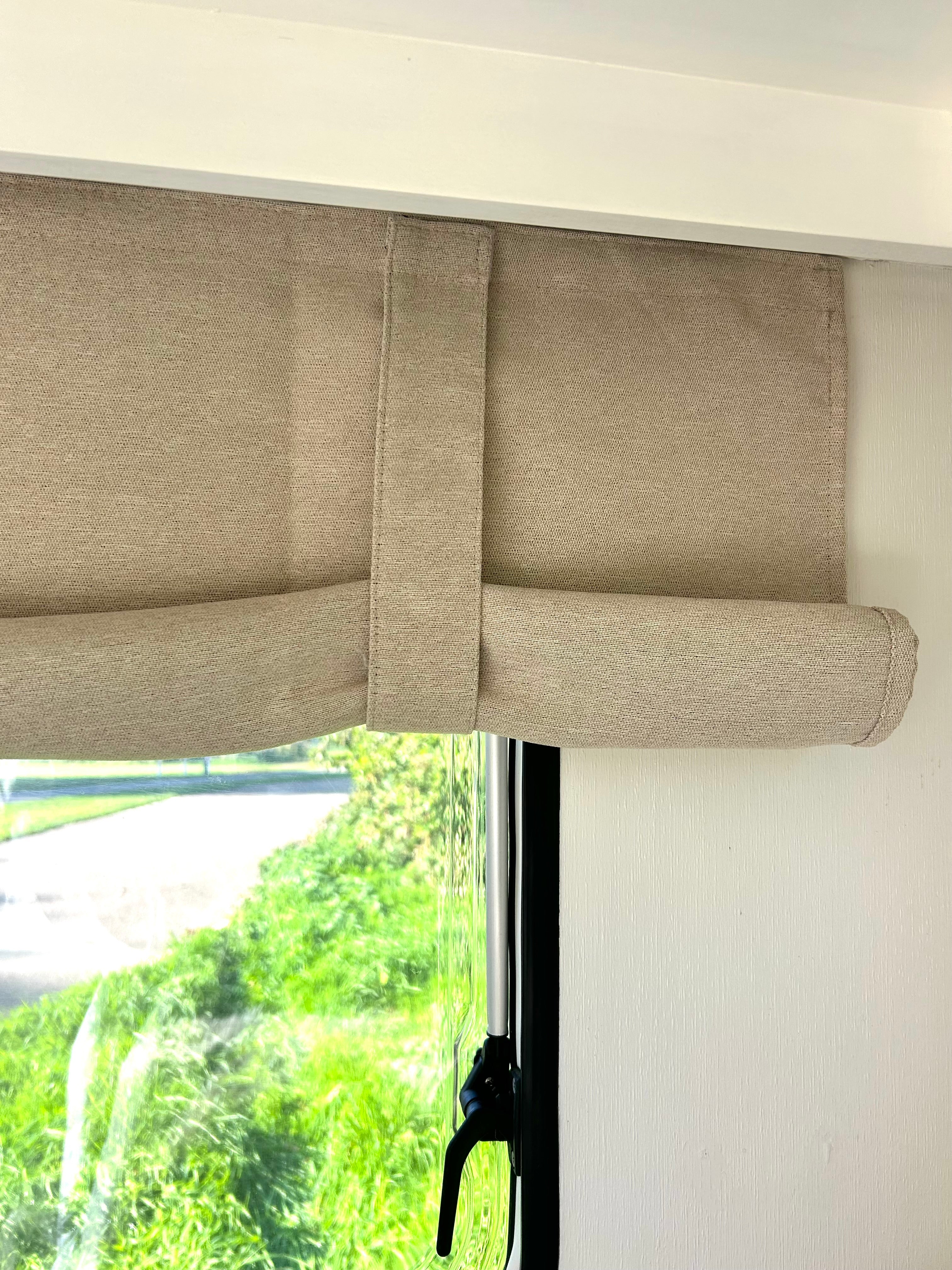 Verduisterende caravangordijnen - beige linnenlook