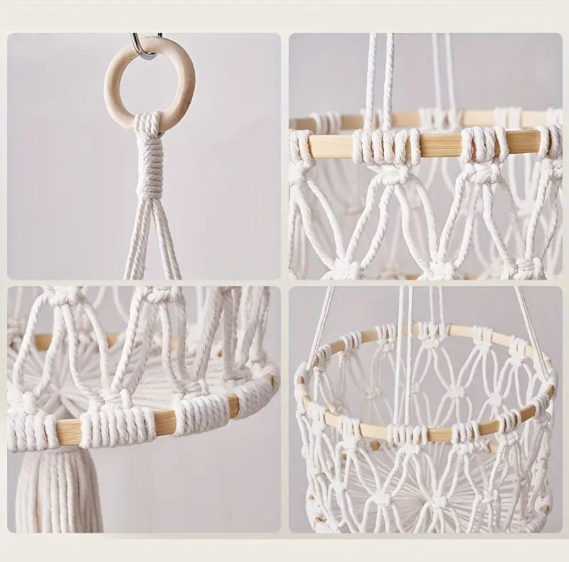 Boho-Hängekorb mit zwei Ebenen | Makramee für Wohnwagen und Wohnmobile