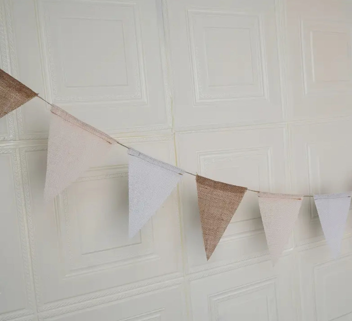 Boho-Wimpelkette, Natur – 12 Wimpel, 3 m | Wohnwagendekoration