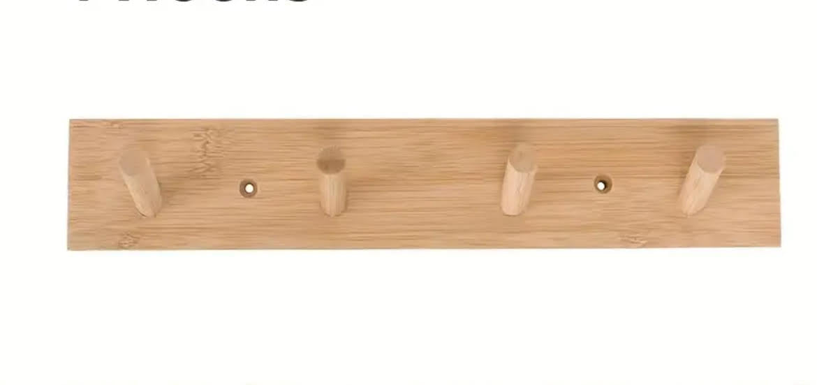 Knopfleiste aus Bambus mit 4 Haken – Boho-Wohnwagen-Interieur