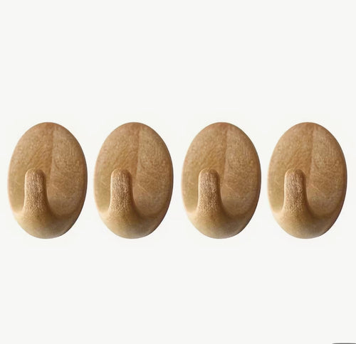 Set mit 4 Wandhaken – Holzoptik, selbstklebend