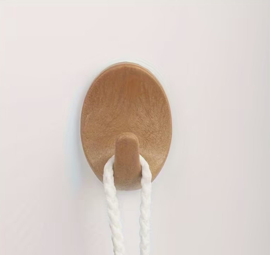 Set mit 4 Wandhaken – Holzoptik, selbstklebend