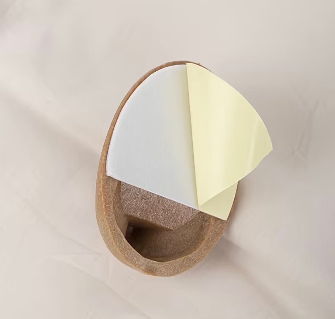 Set mit 4 Wandhaken – Holzoptik, selbstklebend