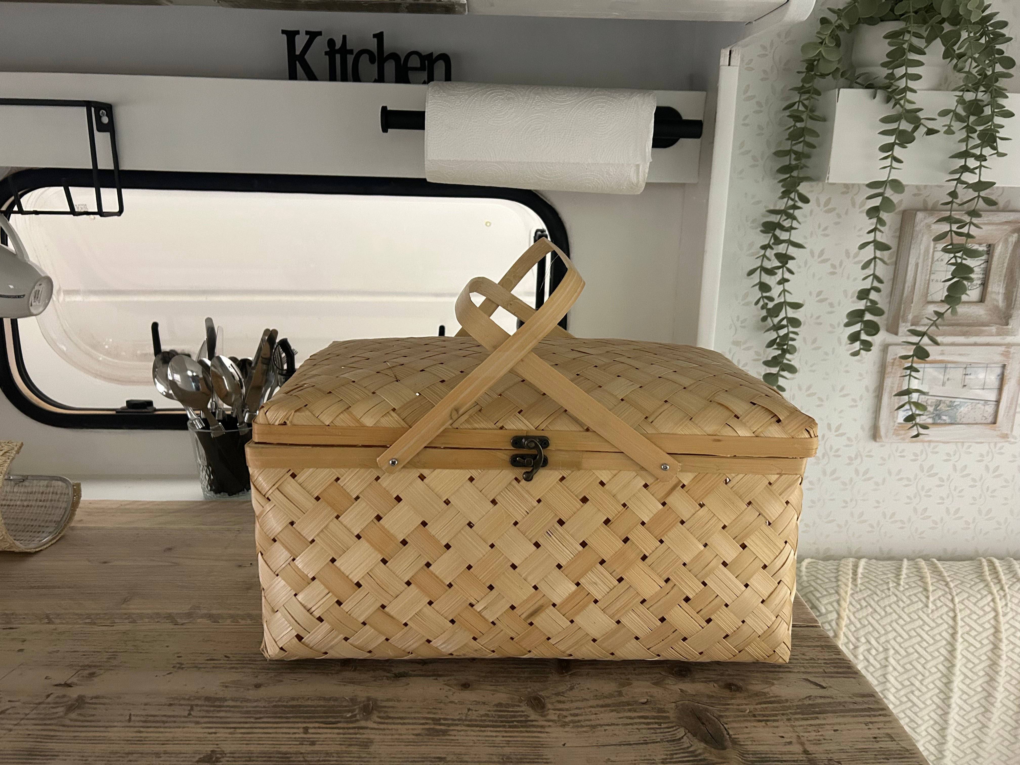 Picknickkorb aus Bambus – Boho-Stil für Wohnwagen und Zuhause
