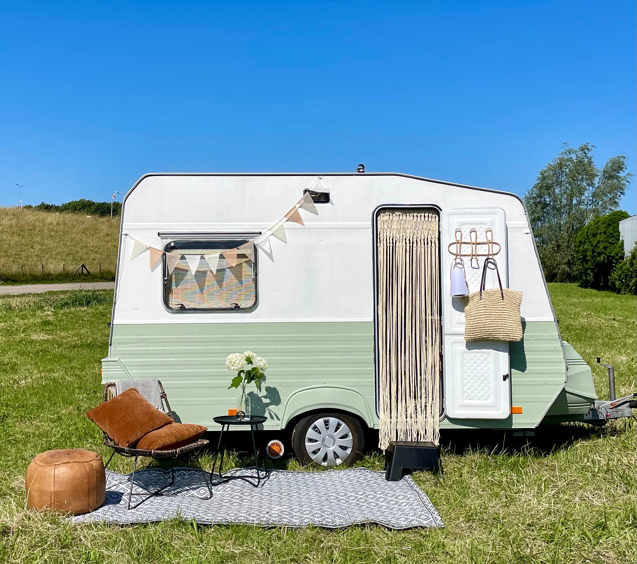 Boho-Wimpelkette, Natur – 12 Wimpel, 3 m | Wohnwagendekoration