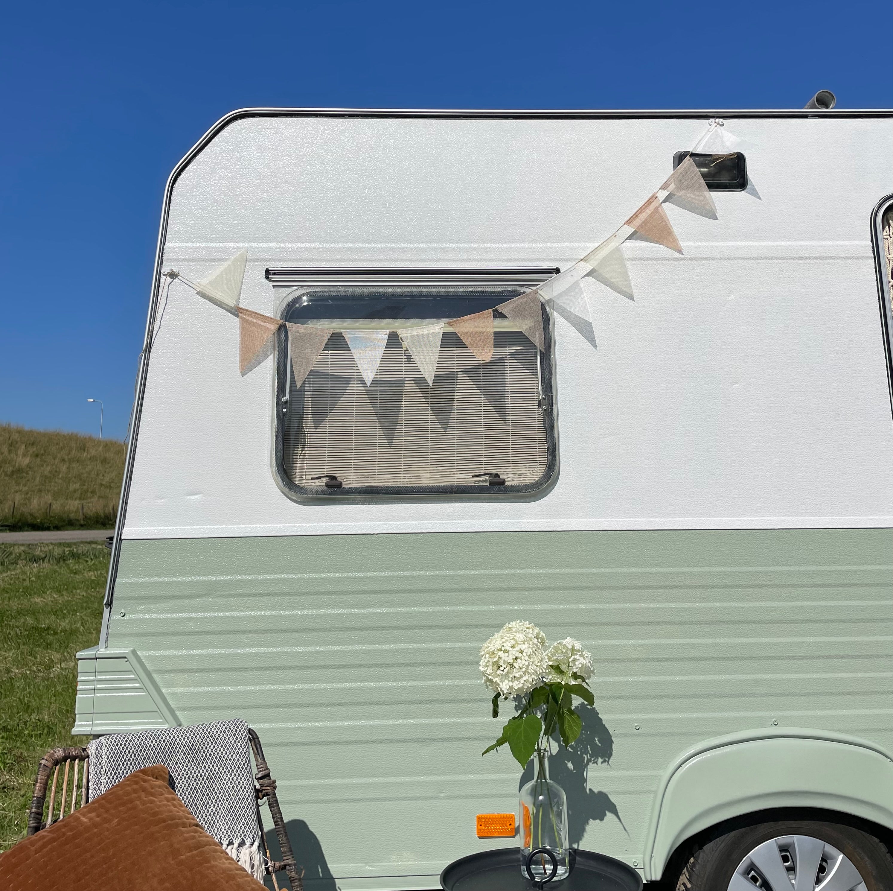 Boho-Wimpelkette, Natur – 12 Wimpel, 3 m | Wohnwagendekoration