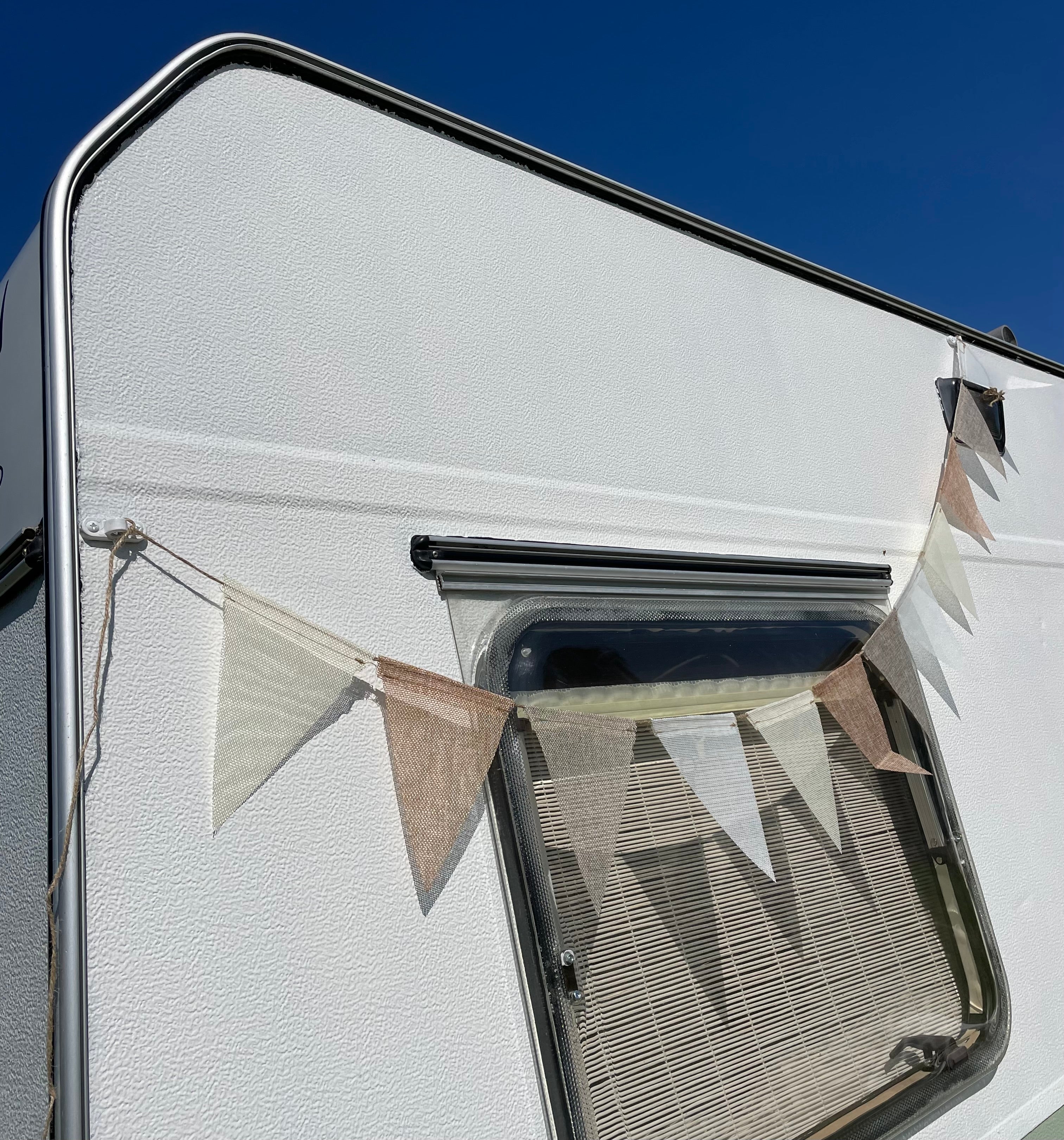 Boho-Wimpelkette, Natur – 12 Wimpel, 3 m | Wohnwagendekoration