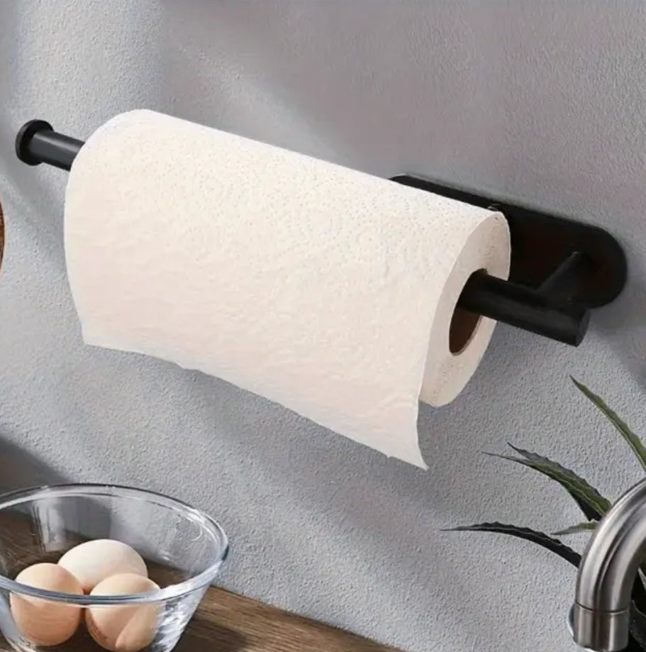 Schwarzer Küchenrollenhalter aus Metall – multifunktional für Wohnwagen