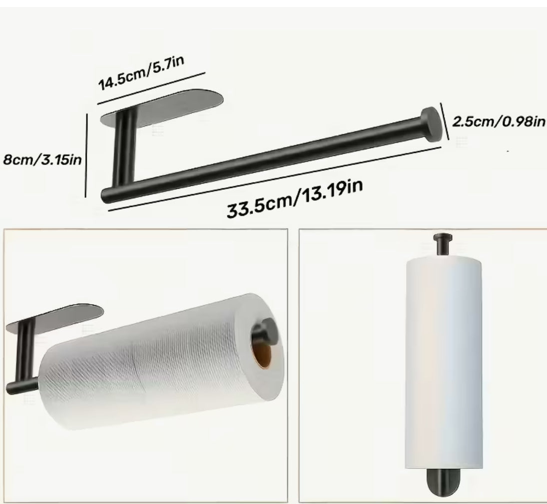 Schwarzer Küchenrollenhalter aus Metall – multifunktional für Wohnwagen