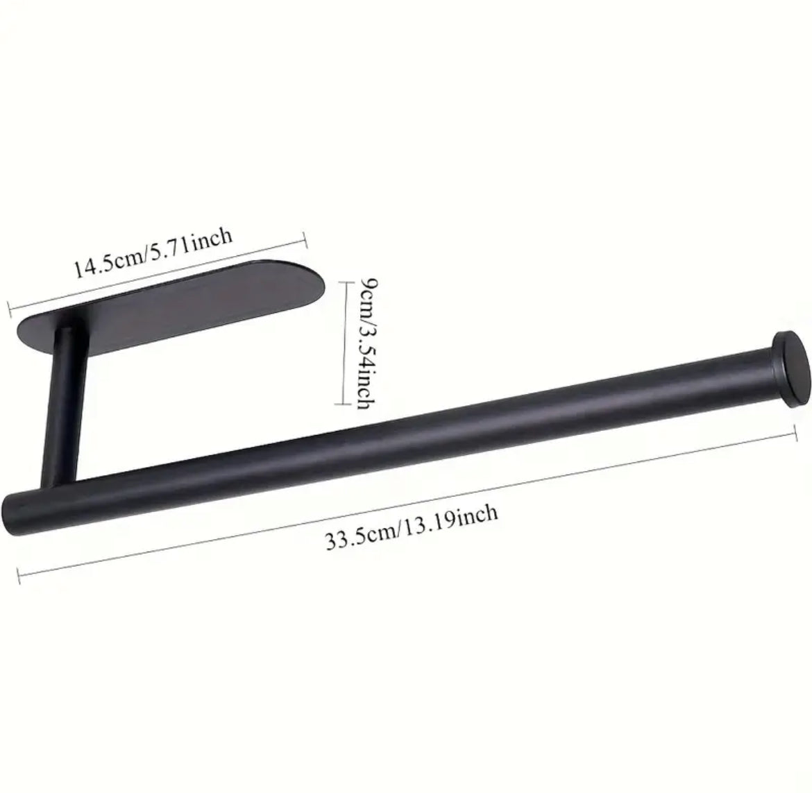 Schwarzer Küchenrollenhalter aus Metall – multifunktional für Wohnwagen