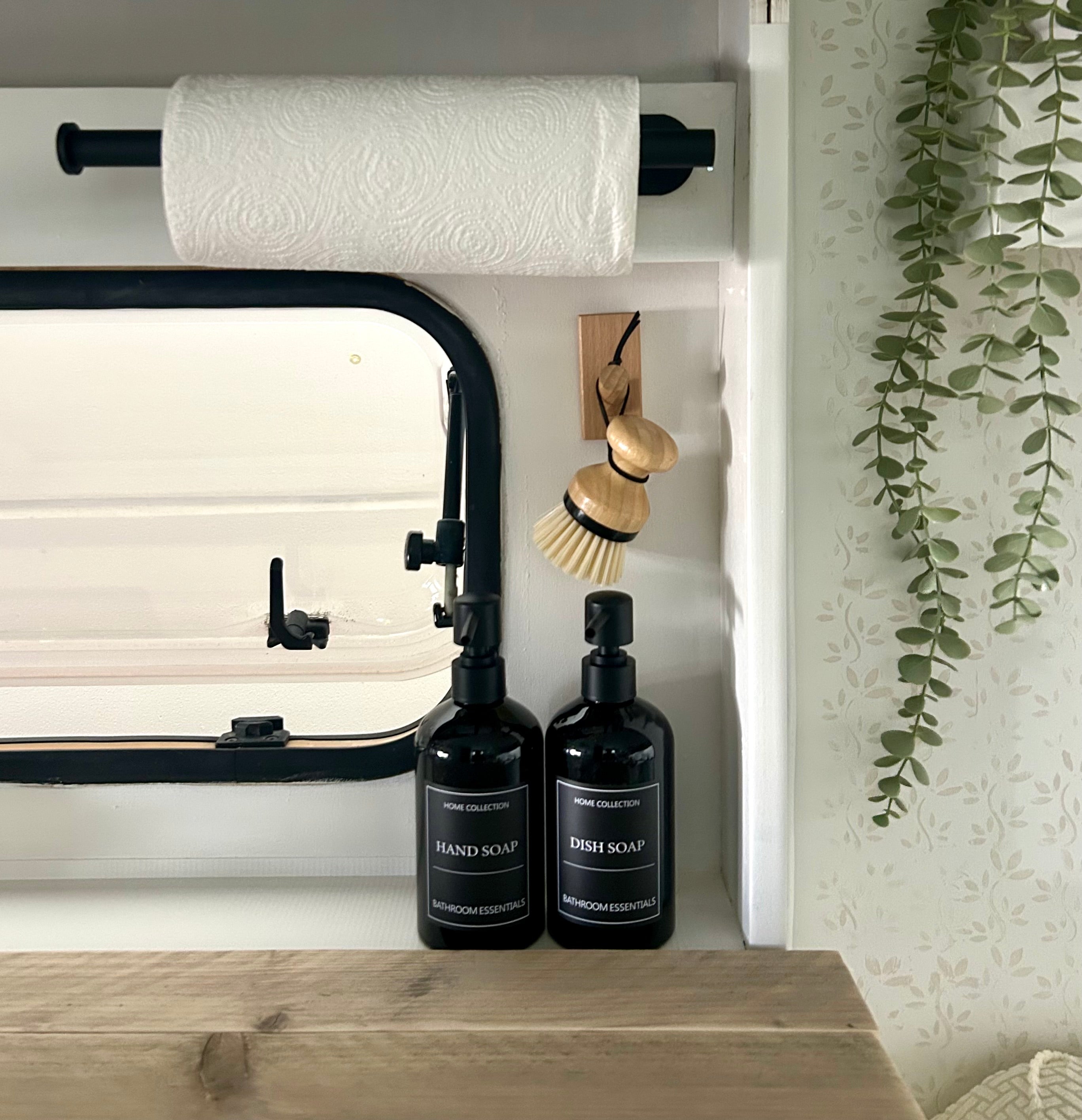 Handseifen- und Spülmittelspender – Schwarz, 2er-Set