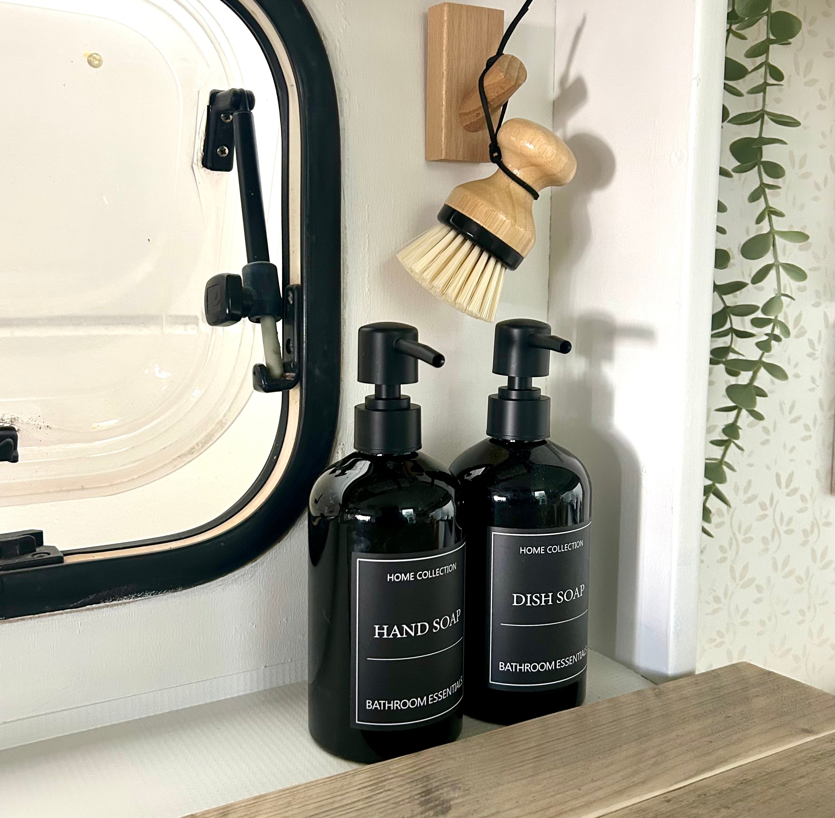 Handseifen- und Spülmittelspender – Schwarz, 2er-Set