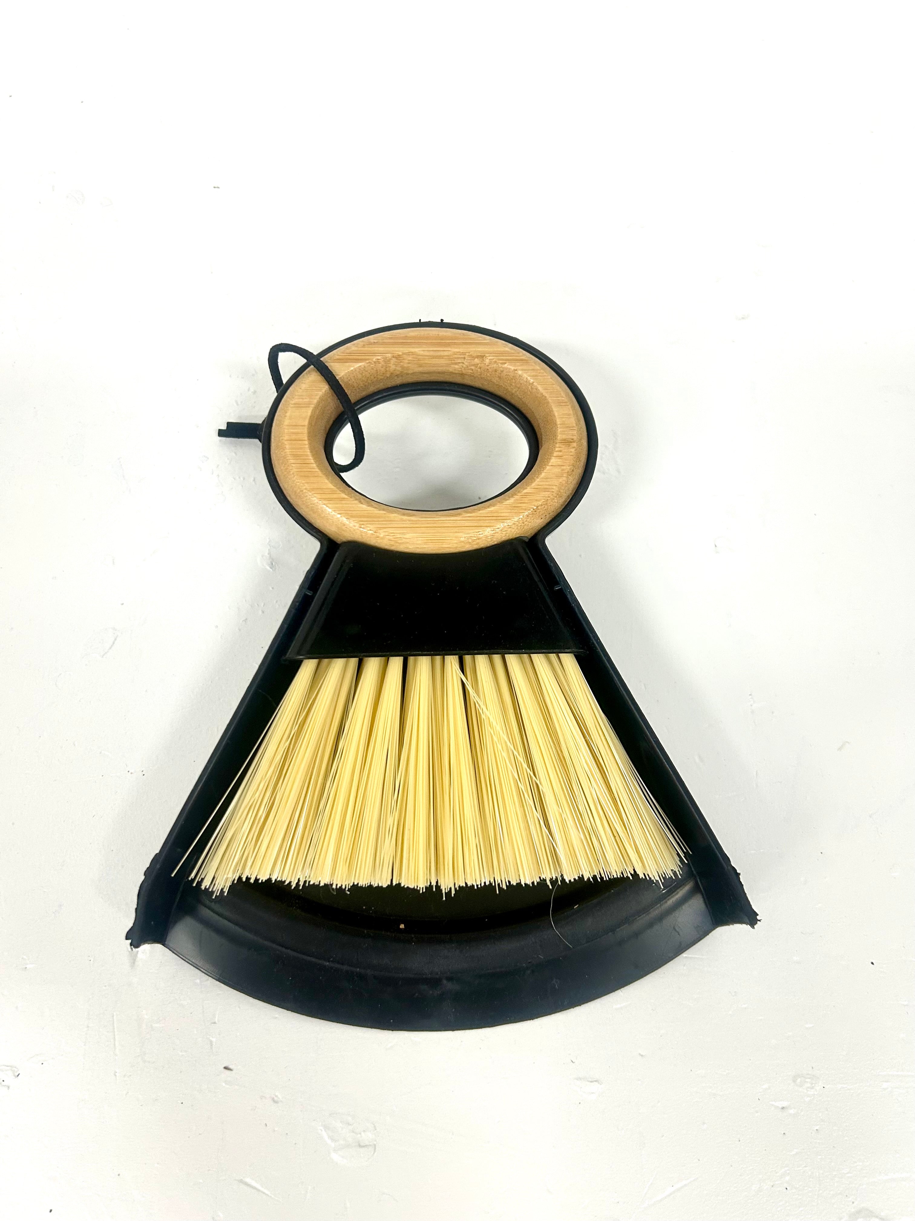 Mini-Kehrschaufel, Besen und Spülbürste, schwarz