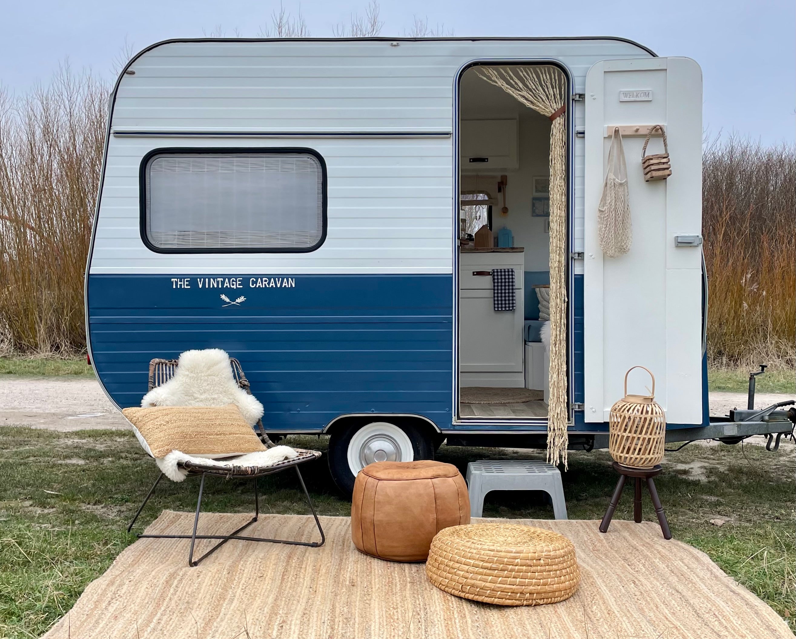 Bambuslaterne – Boho-Wohnwagen-Atmosphäre